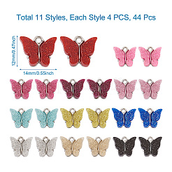 44 pz 11 colori ciondolo acrilico in lega vintage&nbsp;FIND-TA0001-30