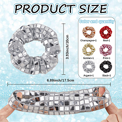 6 шт. 6-х цветные эластичные аксессуары для волос из полиэстера&nbsp;AJEW-CN0003-81