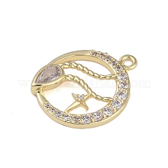 Латунные микропаве прозрачные подвески с фианитом&nbsp;LS-FIND-B077-02G-11