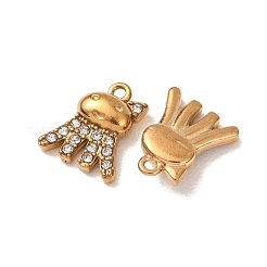 Ciondoli in strass in acciaio inossidabile 304&nbsp;STAS-L318-21G-03