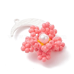 Подвески в виде луны и цветка из стеклянного бисера&nbsp;PALLOY-MZ01185-03