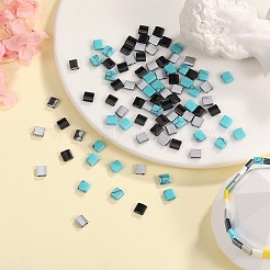 90 個 3 スタイル宝石ビーズ連売り  正方形/長方形  5~6x5x2~2.5mm  穴：0.8~0.9mm  30個/スタイル&nbsp;G-SZ0002-37