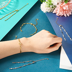 4шт 2 цвета 304 нержавеющая сталь цепочка для изготовления браслета с поперечными связями&nbsp;AJEW-TA0001-96