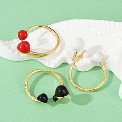 Латунные эмалевые открытые манжеты для женщин RJEW-U057-01G