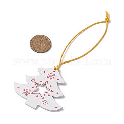 クリスマス 木製 クリスマスツリー ペンダント デコレーション  ナイロン糸の吊り下げ飾り  ホワイト  165mm&nbsp;HJEW-JM02166-03