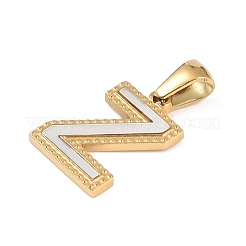 Pendenti con alfabeto in conchiglia bianca naturale&nbsp;STAS-M338-02G-Z