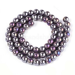 Undurchlässige Glasperlenstränge galvanisieren&nbsp;LS-GLAA-T032-P6mm-AB15