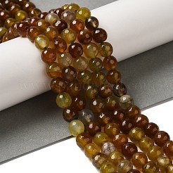 Brins de perles d'agate de veines de dragon naturelles teintes et chauffées&nbsp;X-G-P539-A01-26