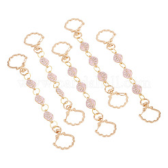 5 шт. сплав розовая эмалированная оболочка звеньевая цепь удлинитель сумки&nbsp;HJEW-TAC0103
