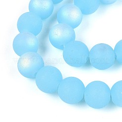 Нити стеклянных бусин с имитацией матового нефрита&nbsp;LS-GLAA-T032-J10mm-MBB04