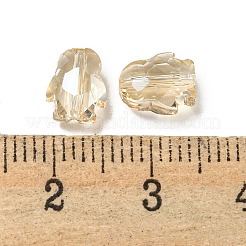 電気メッキガラスビーズ  多面カット  パール光沢メッキ  ペンギン  小麦  8x6.5x4.5mm  穴：1mm&nbsp;EGLA-A041-01-PL01