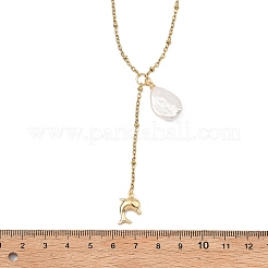 Collana con ciondolo a forma di animale marino in acciaio inossidabile 304&nbsp;NJEW-JN06049-02