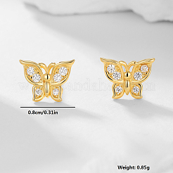 Элегантные серьги-гвоздики в виде бабочек с цирконами GS0771-2