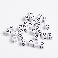 Weißwürfel Brief Acryl Perlen&nbsp;X-PL37C9308-Q