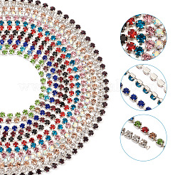 12 Farben Messing Strass Strassketten&nbsp;CHC-FW0001-01
