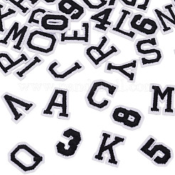 36 pz 2 set 2 stili lettere a~z e numero 0~9 set di toppe da cucire ricamate in poliestere&nbsp;PATC-TA0001-55G