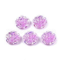 不透明な腹筋プラスチック ビーズ  片穴  花  スミレ  15x16x6.5mm  穴：1.2mm&nbsp;KY-G019-02F