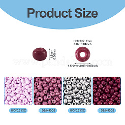 4000 perline rotonde in vetro con vernice da forno in 4 colori&nbsp;SEED-TADJ0001-04