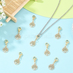 10 ciondolo decorativo in ottone e plastica ABS con perle finte&nbsp;HJEW-YW00399