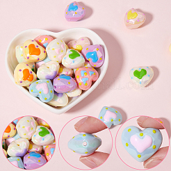 32 шт. 8-х цветные акриловые бусины с УФ-покрытием&nbsp;FIND-SP0002-76