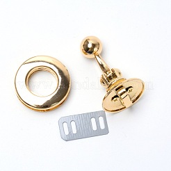 合金クラスプロック  鉄シムとネジ付き  バッグ交換用アクセサリーラウンド  ゴールドカラー  25~45x7~25x0.5mm&nbsp;PALLOY-WH0084-03G