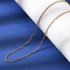 1.5mm ユニセックス 304 ステンレス ケーブル チェーン ネックレス  調節可能なスライダーネックレス  ゴールドカラー  19.88インチ（50.5cm）&nbsp;NJEW-P356-11G