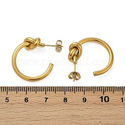 Серьги-гвоздики с узелками из нержавеющей стали 304&nbsp;EJEW-S272-04G