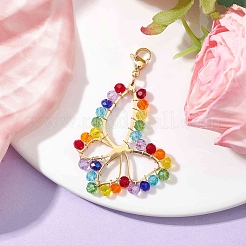 Стеклянные подвески из нержавеющей стали&nbsp;HJEW-JM01818-02