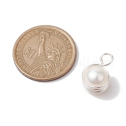 Подвески из медной проволоки с натуральным культивированным пресноводным жемчугом PALLOY-JF02684