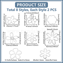 16 шт. 8 стиля подвески в виде цветка из сплава в тибетском стиле&nbsp;FIND-GA0007-06