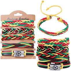 Geflochtene Lederarmbänder für Männer und Frauen&nbsp;BJEW-CL0001-43B