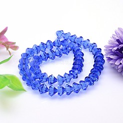 カット加工コーン型模造オーストリアクリスタルビーズ連売り  グレードAAA  藤紫色  6x4mm  穴：0.7~0.9mm  約100個/連  15.7インチ&nbsp;G-M187-6mm-13A