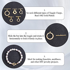 10 Stück 5 Stile Messing Micro Pave klare Zirkonia Knebelverschlüsse&nbsp;KK-BBC0025-26