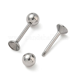 Фурнитура для сережек-гвоздиков из нержавеющей стали 304&nbsp;STAS-U056-04A-P