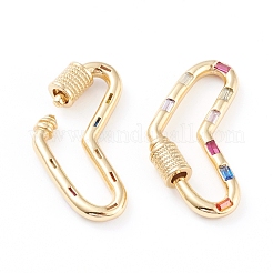 Латунь микропаве кубический цирконий винт карабин подвески с замком ZIRC-L093-59G