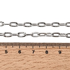 Ожерелья-цепочки из нержавеющей стали 201 толщиной 4 мм с текстурированной поверхностью&nbsp;NJEW-K302-10P