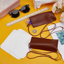 2 pochette rectangulaire de rangement pour lunettes en cuir PU&nbsp;ABAG-CN0001-75B