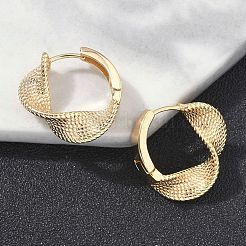 Латунные серьги обруча EJEW-D320-08G