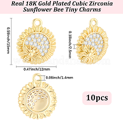10pcs latón micro pavé colgantes de circonita cúbica&nbsp;KK-BBC0027-93
