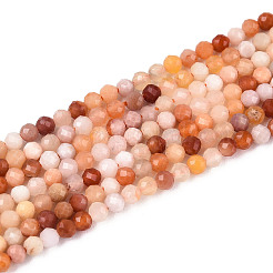 Нити натуральных золотых шелковых нефритовых бусин G-T143-07