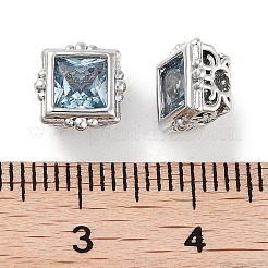 Латунный микро с одинарными светло-голубыми бусинами из циркония KK-C051-31P