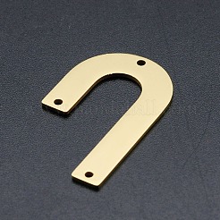 201 ステンレス シャンデリア コンポーネント リンク  非対称円弧形状  レーザー切断  ゴールドカラー  35x21.5x1mm  穴：1.6mm&nbsp;STAS-N090-LA200