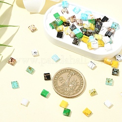 80шт 10 стиля стеклянные бусины с 2 отверстиями&nbsp;SEED-YW0002-94