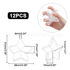 12 шт. пластиковые контейнеры для хранения бусин в форме звезды&nbsp;CON-PH0002-45