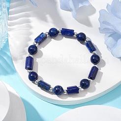 Braccialetti elasticizzati con perline rotonde e pietre preziose naturali da donna&nbsp;BJEW-JB11137