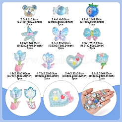 20 шт. 10 стиля цветочные прозрачные эпоксидные смолы декоден кабошоны RESI-FS0001-94