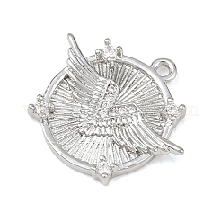 Латунные микропаве прозрачные подвески с фианитом KK-G545-02P