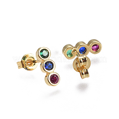 Серьги на гусеничном ходу из циркония&nbsp;EJEW-L224-22G