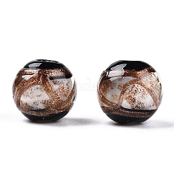 Perline murano con sabbia d'oro fatto a mano&nbsp;LAMP-T019-10mm-01