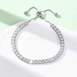 Браслеты-цепочки из нержавеющей стали 304 с прозрачными кубическими цирконами BJEW-G754-03P-02